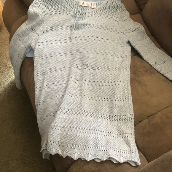 Denim & Co. Extra Small light blue sweater with tank top - Picture 7 of 7
